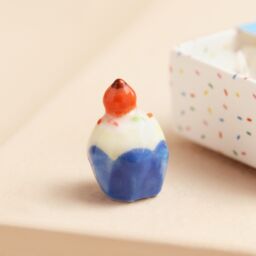 Lisa Angel Women's Tiny Matchbox Ceramic Birthday Cake Token in Blue - thumbnail 2
