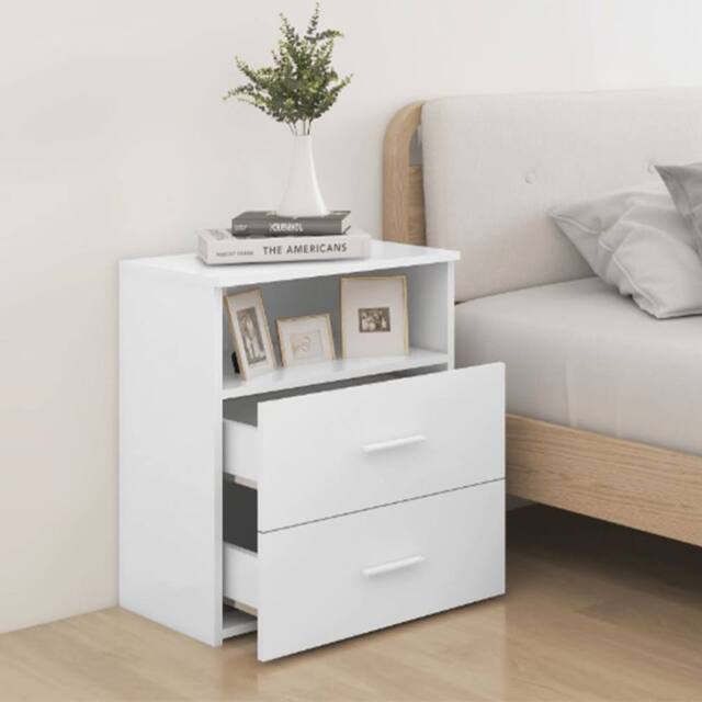 Berkfield Home Modern Bed Cabinets 2 pcs White 50x32x60 cm - Size: 50 x 32 x 60 cm - image 1