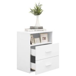 Berkfield Home Modern Bed Cabinets 2 pcs White 50x32x60 cm - Size: 50 x 32 x 60 cm - thumbnail 4