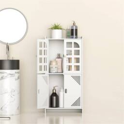 Nordara White Waterproof Bathroom Storage Free Standing Cabinet - thumbnail 5