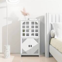 Nordara White Waterproof Bathroom Storage Free Standing Cabinet - thumbnail 6