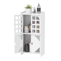 Nordara White Waterproof Bathroom Storage Free Standing Cabinet