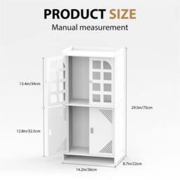 Nordara White Waterproof Bathroom Storage Free Standing Cabinet - thumbnail 2