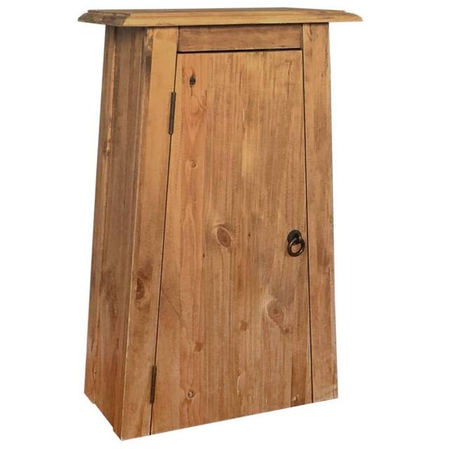 Berkfield Home Bathroom Wall Cabinet Solid Pinewood 42x23x70 cm in Brown - Size: 42 x 23 x 70 cm - image 1