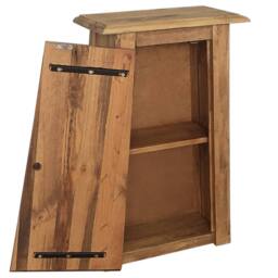 Berkfield Home Bathroom Wall Cabinet Solid Pinewood 42x23x70 cm in Brown - Size: 42 x 23 x 70 cm - thumbnail 4