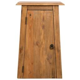 Berkfield Home Bathroom Wall Cabinet Solid Pinewood 42x23x70 cm in Brown - Size: 42 x 23 x 70 cm - thumbnail 2