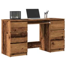 Berkfield Home Writing Desk Old Wood 140x50x77 cm Engineered Wood in Brown - Size: 140 x 50 x 77 cm - thumbnail 2