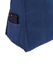 Living and Home Washable Headboard Wedge Pillow with Storage Pocket in Dark Blue - Size: Large - thumbnail 5