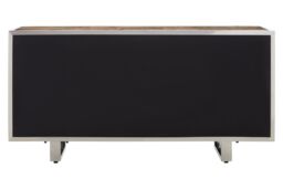 Orsina Black Sideboard, Matte Black 3‑Door Buffet Storage Unit, Contemporary Wooden Sideboard for Dining Room in Natural - thumbnail 4