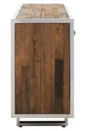 Orsina Black Sideboard, Matte Black 3‑Door Buffet Storage Unit, Contemporary Wooden Sideboard for Dining Room in Natural - thumbnail 5