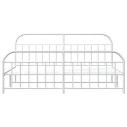 Berkfield Home Metal Bed Frame with Headboard & Footboard White 193x203 cm - thumbnail 6