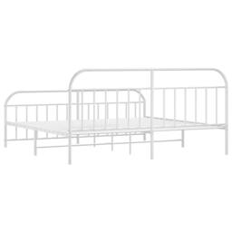 Berkfield Home Metal Bed Frame with Headboard & Footboard White 193x203 cm - thumbnail 8