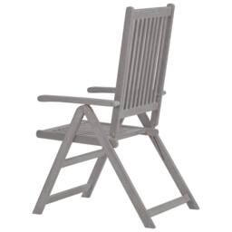 Berkfield Home Garden Reclining Chairs 6 pcs Grey Solid Acacia Wood - thumbnail 5