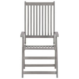 Berkfield Home Garden Reclining Chairs 6 pcs Grey Solid Acacia Wood - thumbnail 3