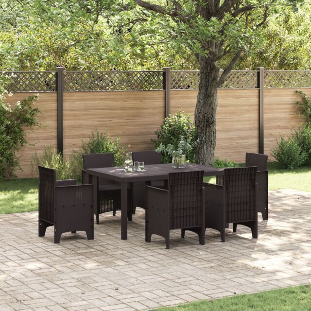 Berkfield Home Garden Table Brown 150x100x73 cm Poly Rattan - Size: 150 x 100 x 73 cm - image 1