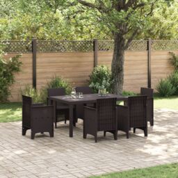 Berkfield Home Garden Table Brown 150x100x73 cm Poly Rattan - Size: 150 x 100 x 73 cm - thumbnail 1