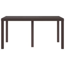 Berkfield Home Garden Table Brown 150x100x73 cm Poly Rattan - Size: 150 x 100 x 73 cm - thumbnail 5