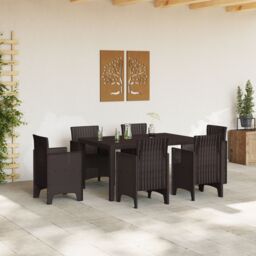 Berkfield Home Garden Table Brown 150x100x73 cm Poly Rattan - Size: 150 x 100 x 73 cm - thumbnail 3