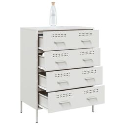 Berkfield Home Sideboard White 68x39x89 cm Steel - Size: 68 x 39 x 89 cm - thumbnail 5