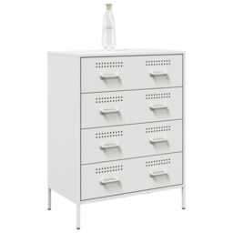 Berkfield Home Sideboard White 68x39x89 cm Steel - Size: 68 x 39 x 89 cm - thumbnail 4