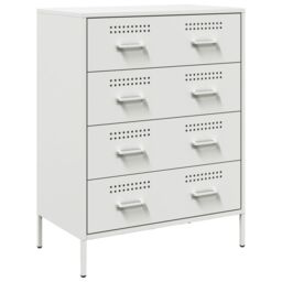 Berkfield Home Sideboard White 68x39x89 cm Steel - Size: 68 x 39 x 89 cm - thumbnail 2