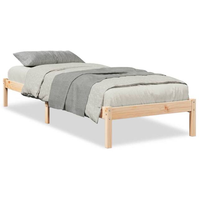 Berkfield Home Extra Long Bed Frame without Mattress 80x210 cm Solid Wood Pine in Natural - image 1