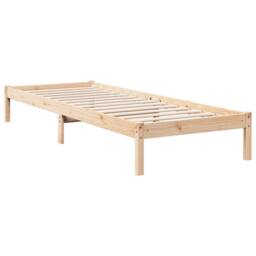 Berkfield Home Extra Long Bed Frame without Mattress 80x210 cm Solid Wood Pine in Natural - thumbnail 6