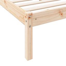 Berkfield Home Extra Long Bed Frame without Mattress 80x210 cm Solid Wood Pine in Natural - thumbnail 7