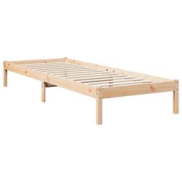 Berkfield Home Extra Long Bed Frame without Mattress 80x210 cm Solid Wood Pine in Natural - thumbnail 3