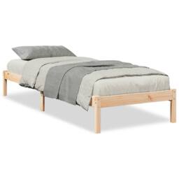 Berkfield Home Extra Long Bed Frame without Mattress 80x210 cm Solid Wood Pine in Natural - thumbnail 1