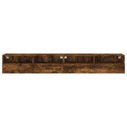 Berkfield Home TV Wall Cabinets 2 pcs Smoked Oak 100x30x30 cm Engineered Wood in Brown - Size: 100 x 30 x 30 cm - thumbnail 7