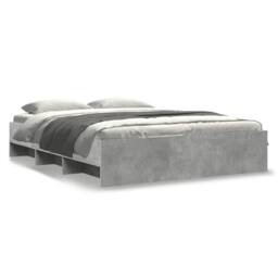Berkfield Home Bed Frame without Mattress Concrete Grey 160x200cm Engineered Wood - Size: 160x200 cm - thumbnail 1