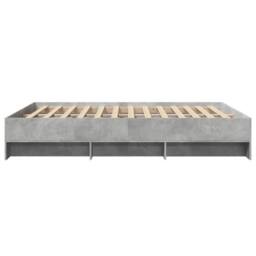 Berkfield Home Bed Frame without Mattress Concrete Grey 160x200cm Engineered Wood - Size: 160x200 cm - thumbnail 6