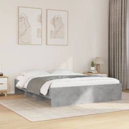 Berkfield Home Bed Frame without Mattress Concrete Grey 160x200cm Engineered Wood - Size: 160x200 cm - thumbnail 2