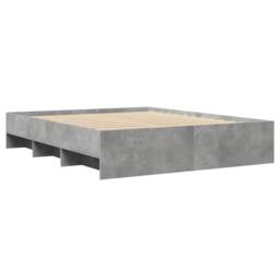 Berkfield Home Bed Frame without Mattress Concrete Grey 160x200cm Engineered Wood - Size: 160x200 cm - thumbnail 7