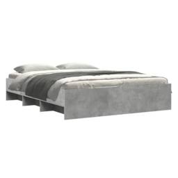 Berkfield Home Bed Frame without Mattress Concrete Grey 160x200cm Engineered Wood - Size: 160x200 cm - thumbnail 3