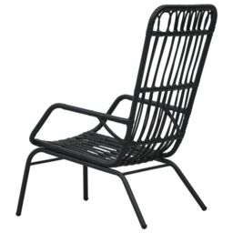 Berkfield Home Garden Chair Poly Rattan Black - thumbnail 4