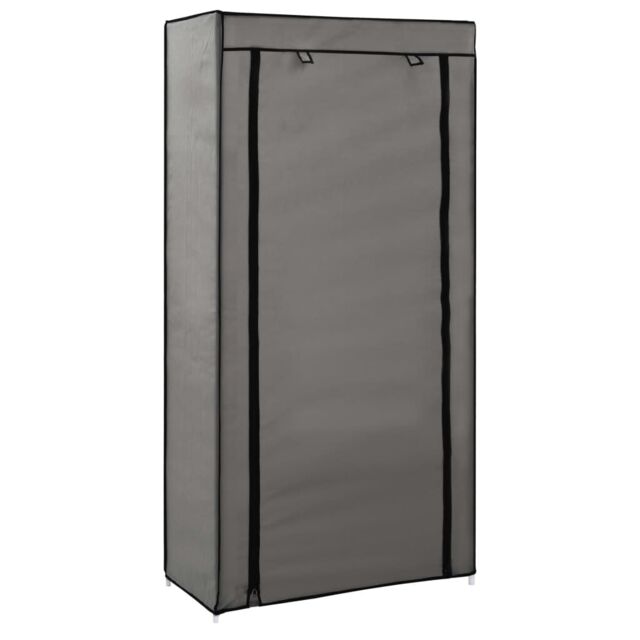 Berkfield Home Shoe Cabinet with Cover Grey 58x28x106 cm Fabric - Size: 58 x 28 x 106 cm - image 1