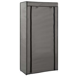 Berkfield Home Shoe Cabinet with Cover Grey 58x28x106 cm Fabric - Size: 58 x 28 x 106 cm - thumbnail 1