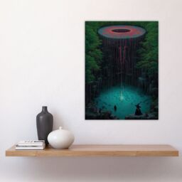 "Artery8 Witch Forest Tree Of Life Surreal Fantasy Art Wall Art Print in Green - Size: W24"" x H32""" - thumbnail 4