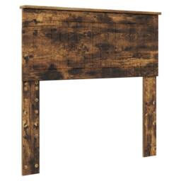 Berkfield Home Bed Frame with Headboard Smoked Oak 90 x 200 cm Solid Pine Wood in Brown - thumbnail 6