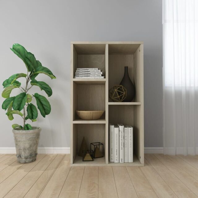 Berkfield Home Book Cabinet/Sideboard Sonoma Oak 50x25x80 cm Engineered Wood in Brown - Size: 50 x 25 x 80 cm - image 1