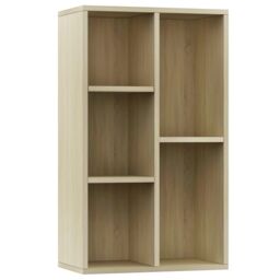 Berkfield Home Book Cabinet/Sideboard Sonoma Oak 50x25x80 cm Engineered Wood in Brown - Size: 50 x 25 x 80 cm - thumbnail 2
