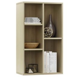 Berkfield Home Book Cabinet/Sideboard Sonoma Oak 50x25x80 cm Engineered Wood in Brown - Size: 50 x 25 x 80 cm - thumbnail 3