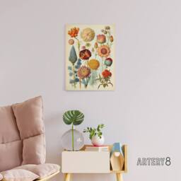"Artery8 Vintage Botanical Flowers Haeckel Inspired Canvas Wall Art Print - Size: W18"" x H24""" - thumbnail 3
