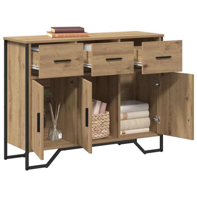 Berkfield Home Sideboard Artisan Oak 97x32.5x74.5 cm Engineered Wood in Brown - image 1