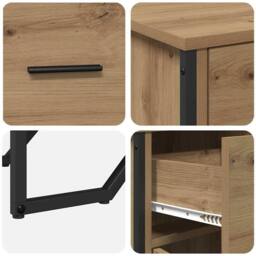 Berkfield Home Sideboard Artisan Oak 97x32.5x74.5 cm Engineered Wood in Brown - thumbnail 9