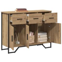 Berkfield Home Sideboard Artisan Oak 97x32.5x74.5 cm Engineered Wood in Brown - thumbnail 1