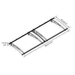 Palram Patio Cover Altair Door Awning Canopy 3000 Clear - Grey - thumbnail 3
