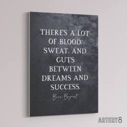 "Artery8 Slate Quote Bear Bryant Blood Sweat Canvas Wall Art Print in Grey - Size: W18"" x H24""" - thumbnail 2